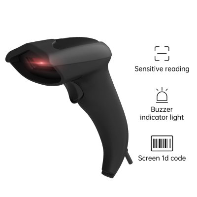 Deli S201 Barcode Scanner CCD Wired Screen 1d Code เครื่องสแกนบาร์โค้ด
