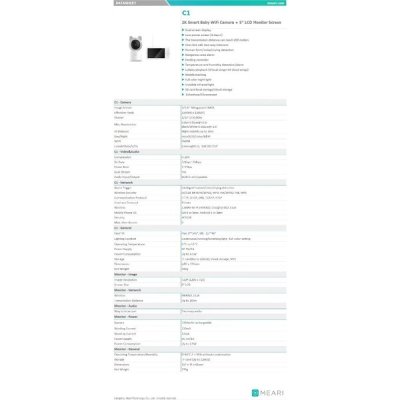 Meari C1 3MP Indoor Baby Care Special Wifi Camera กล้องวงจรปิด