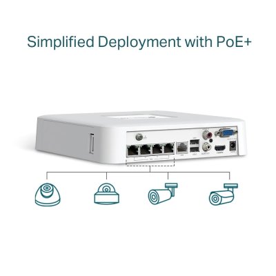 TP-Link VIGI NVR1104H-4P 4 Channel PoE+ Network Video Recorder เครื่องบันทึกกล้องวงจรปิด