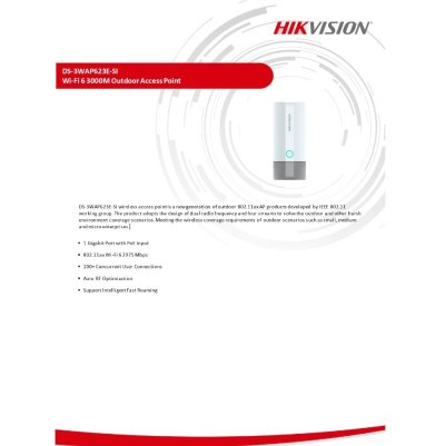 Hikvision DS-3WAP623E-SI Smart Managed Access Point 3000 Mbps Wi-Fi 6 Outdoor อุปกรณ์กระจายสัญญาณ