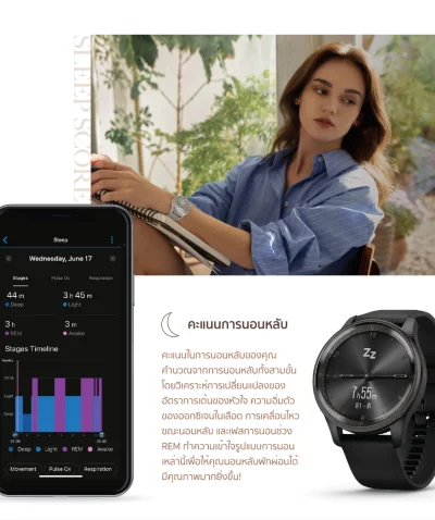 Garmin Vivomove HR Sport Series Smart Watch นาฬิกาสมาร์ทวอทช์
