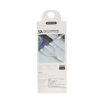 CABLE USB SENDEM M34 3 IN 1 CABLE WHITE