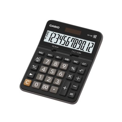 Casio เครื่องคิดเลข(ดำ) ขนาดกว้าง 129 มม. สูง 175.5 มม. DX-12B-BK