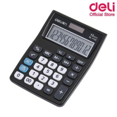 DL เครื่องคิดเลขพกพา 12 หลัก (สีดำ)