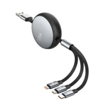 SENDEM M20S 3-in-1 100W Fast charge data cable Gray