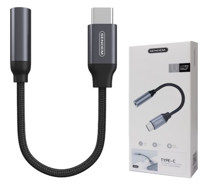 Type-C to 3.5MM Jack Adapter 'SENDEM' A06 Black
