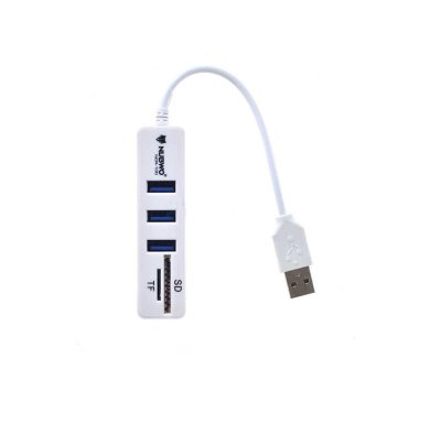 USB HUD 3P+CARD READER (NCR-100) WHITE