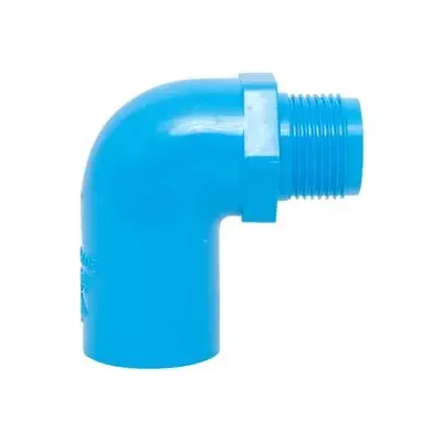 ข้องอPVC90องศาหนาเกลียวนอก3/4" มอก.