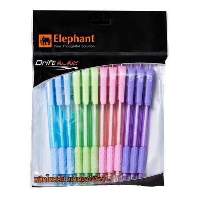ตราช้างปากกาดริฟท์ โทริโอะ น้ำเงินคละสี 0.5 (1 x 12)
