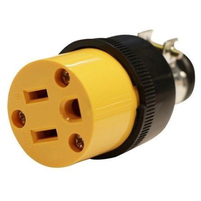 ปลั๊กยางตัวเมีย 3 ขา 15A 125V สีเหลือง