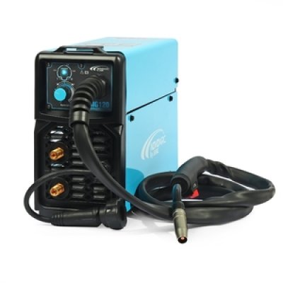 เครื่องเชื่อม MIG โนโว (NOVO) รุ่น MIG120 +ลวด MIG แรงดันไฟเข้า 1 เฟส 220 โวลต์ กำลังไฟเข้า 4.15 KVA กระแสไฟเชื่อม 40-120 แอมป์ ใช้ได้กับลวดเชื่อม 0.6 / 0.8 และ 0.9 มม. ขนาด 1 กิโลกรัม