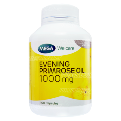 Mega we care Evening primrose oil 1000mg 100 แคปซูล เมก้า วีแคร์ น้ำมันอีฟนิ่งพริมโรส