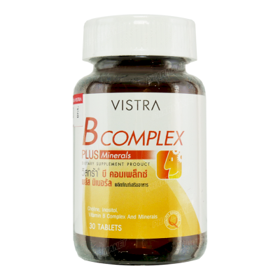 Vistra B complex plus minerals 30 เม็ด วิสทร้า บี คอมเพล็กซ์ พลัส มิเนอรัล วิตามิน