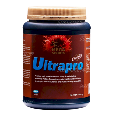 Mega we care ultrapro chocolate whey protein 900 กรัม เมก้า วีแคร์ อัลตร้าโปร เวย์โปรตีน รสช็อกโกแลต