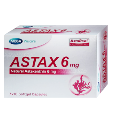 Mega we care astax 6mg (astaxanthin) 30 แคปซูล เมก้า วีแคร์ แอสแทค (แอสตาแซนธิน)