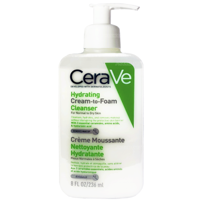 Cerave hydrating cream to foam cleanser 236 มล เซราวี ไฮเดรติ้ง ครีม-ทู-โฟม คลีนเซอร์ ล้างในขั้นตอนเดียว