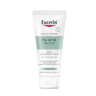 Eucerin pro acne solution soft cleansing foam 50 กรัม ยูเซอริน โปร แอคเน่ โซลูชั่น โฟมสำหรับผิวมัน