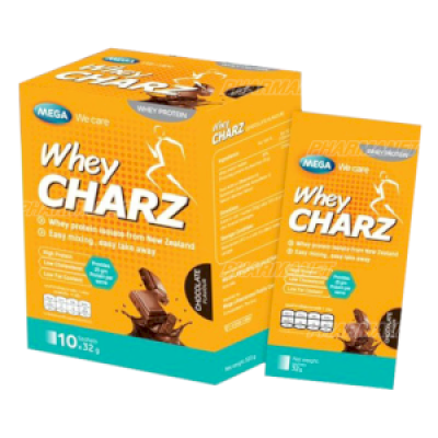 Mega we care whey charz (10ซอง/กล่อง) เมก้า วีแคร์ เวย์ ชาร์ซ รสช็อกโกแลต