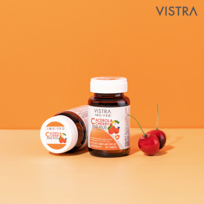 Vistra acerola cherry 1000mg 45 เม็ด วิสทร้า อะเซโรล่า เชอร์รี่