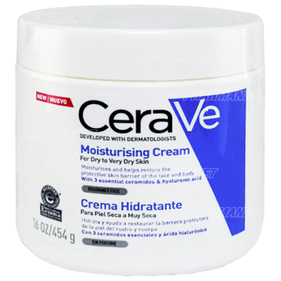 Cerave moisturising cream 16oz (454กรัม) เซราวี มอยซ์เจอร์ไรซิ่ง ครีม สูตรสำหรับผิวแห้งถึงแห้งมาก