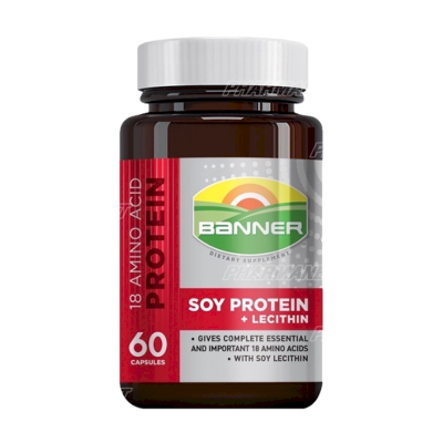 Banner soy protein+lecithin 60 แคปซูล แบนเนอร์ โปรตีนจากถั่วเหลือง