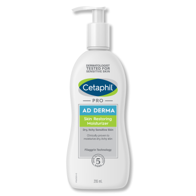 Cetaphil Pro AD Derma Skin Restoring Moisturizer เซตาฟิล โลชั่นบำรุงผิว ลดผื่นภูมิแพ้ผิวหนัง ผิวแห้ง ผิวคัน 295 ml