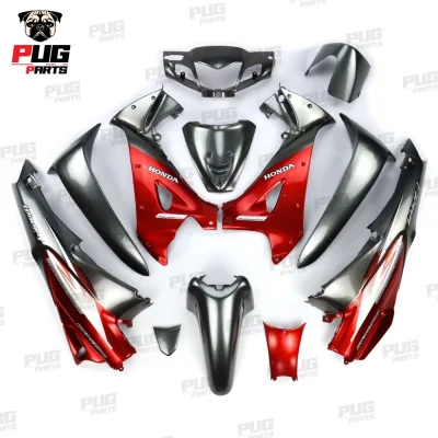  pugparts_wave125R_หัวแหลม_สีตัด_เทาควันตัดแดงแก้ว