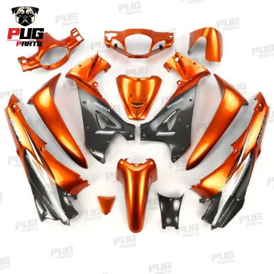 : pugparts_wave125s_หัวเถืก_ทูโทน_ส้มแก้วตัดเทาดำ