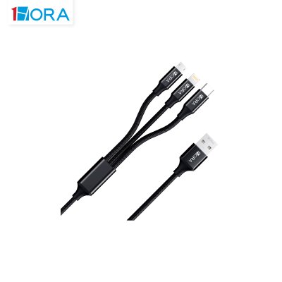 1Hora CAB259 สายชาร์จ 3in1 | 2.1A | ไนลอน 1 เมตร