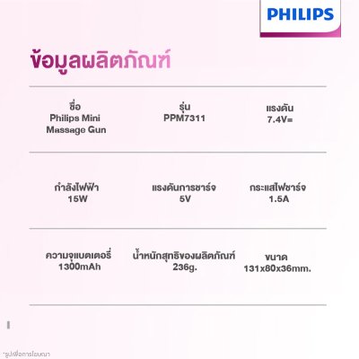 Philips เครื่องนวดมือถือ Massage Gun Fascia Gun