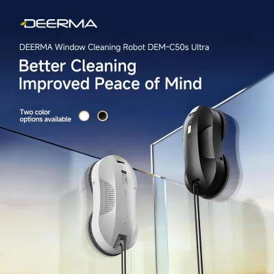 DEERMA C50s Ultra หุ่นยนต์เช็ดกระจกอัจฉริยะ แรงดูด 8000Pa เครื่องเช็ดกระจกไฟฟ้า พ่นน้ำอัตโนมัติ