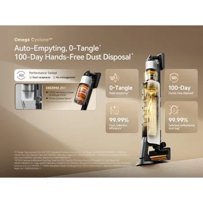 DEERMA Z50 Cordless Vacuum Cleaner 27000Pa แท่นดูดฝุ่นอัตโนมัติ กันผมพัน Anti-Tangle