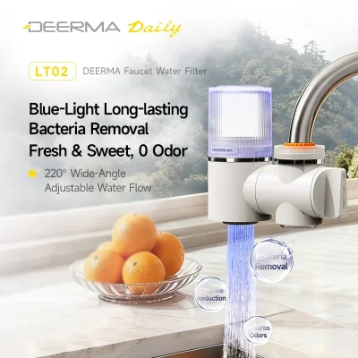 Deerma เครื่องกรองน้ำหัวก๊อก รุ่น LT02 กรองแบคทีเรีย 99% ลดกลิ่นคลอรีน ติดตั้งง่าย น้ำสะอาดสดชื่น ปรับองศาได้ 220°