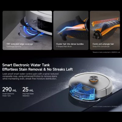 DEERMA S30 Pro หุ่นยนต์ดูดฝุ่นถูพื้นอัจฉริยะ ระบบเลเซอร์นำทาง LiDAR 360° Auto-Empty Robot Vacuum แรงดูด 15 kPa