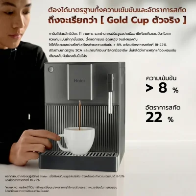 Haier เครื่องชงกาแฟอัตโนมัติ เครื่องชงกาแฟสด เอสเปรสโซ 19 บาร์ พร้อมทำฟองนม HCM5A-011