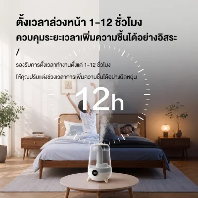 Haier เครื่องทำความชื้นอัจฉริยะ วัดความชื้น ควบคุมความชื้นอัตโนมมัติ ตั้งเวลา12ชม Ultrasonic Humidifier รุ่น HSHM-US102
