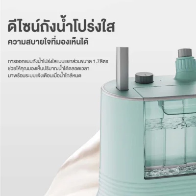 Haier เครื่องรีดถนอมผ้าไอน้ำ เตารีดผ้าไอน้ำแบบยืน เตารีดไอน้ำ 2in1 ถังบรรจุน้ำ 1.7 ลิตร รุ่น HSS-S2526