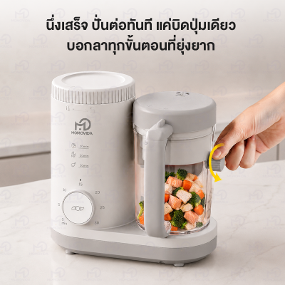 MOMOVIDA Pet Fresh Food Maker เครื่องทำอาหารสัตว์เลี้ยงอเนกประสงค์ 2in1 ระบบนึ่งและปั่นในเครื่องเดียว รุ่น PFM2711