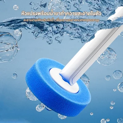 ZOLELE แปรงขัดชักโครก TD04 แบบใช้แล้วทิ้ง Disposable toilet brush มาพร้อมหัวแปรงรีฟิล 12 ชิ้น ติดตั้งแขวนหรือติดผนังได้