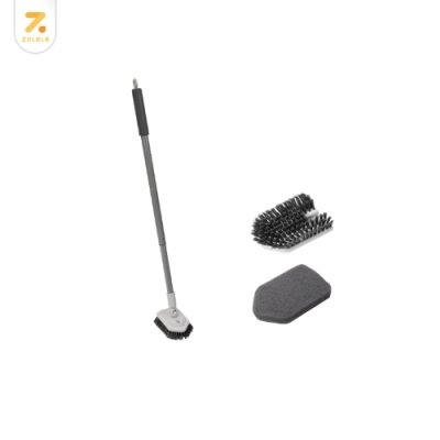 ZOLELE แปรงขัดพื้น C4 หัวแปรงคู่ทำความสะอาดได้ 2 IN 1 หัวแปรง 5 เหลี่ยม เข้าตามซอกแคบได้ง่าย หมุนได้ 180° ด้ามปรับได้