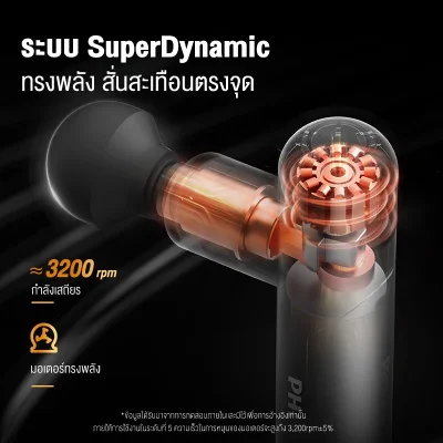Philips PPM7308 ปืนนวดไฟฟ้า หัวนวด 4 แบบ 5 ระดับ
