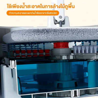 ZOLELE M20 ไม้ถูพื้นพร้อมถังปั่น แยกน้ำดี-น้ำเสีย