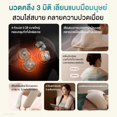 Philips PPM3209N เครื่องนวดคอบ่าไหล่ 3D 4 หัวนวด 5 โหมด