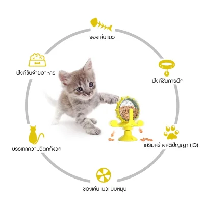 MOMOVIDA ของเล่นแมวกังหันลม พร้อมฟังก์ชันจ่ายอาหาร/ขนม