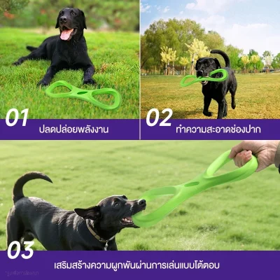 MOMOVIDA DT-21 ห่วงยางกัดสำหรับสุนัข (ชักเย่อ, โยนร่อน)