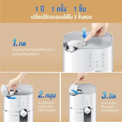 Philips ADD6910 เครื่องกรองน้ำ RO ตั้งโต๊ะ ทำน้ำร้อน 4 ระดับ