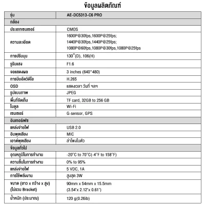 HIKVISION C6PRO กล้องติดรถ 1600P GPS, ADAS