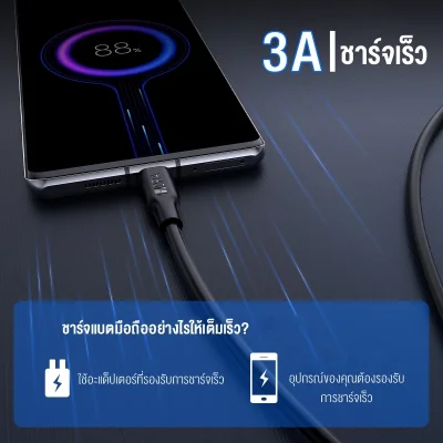 1Hora CAB252 สายชาร์จ Type-C to Type-C | 3A | 1 เมตร