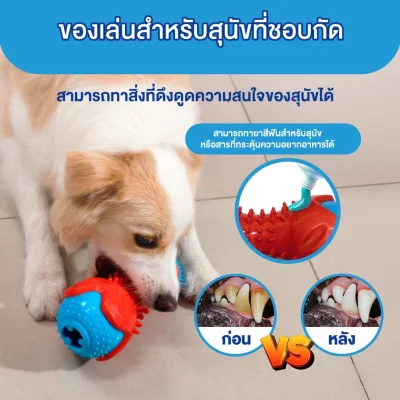 MOMOVIDA DF-1 ของเล่นสุนัข TPR มีเสียง/ให้อาหาร ขัดฟัน