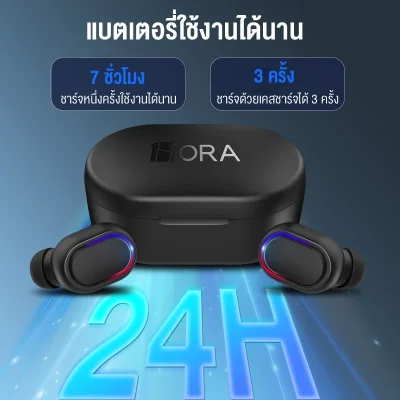 1HORA AUT114 หูฟังบลูทูธ Earbuds | หน้าจอ LED | กันน้ำ